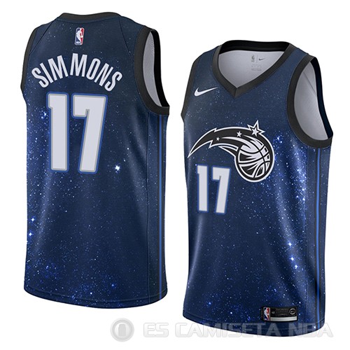 Camiseta Jonathon Simmons #17 Orlando Magic Ciudad 2018 Azul - Haga un click en la imagen para cerrar